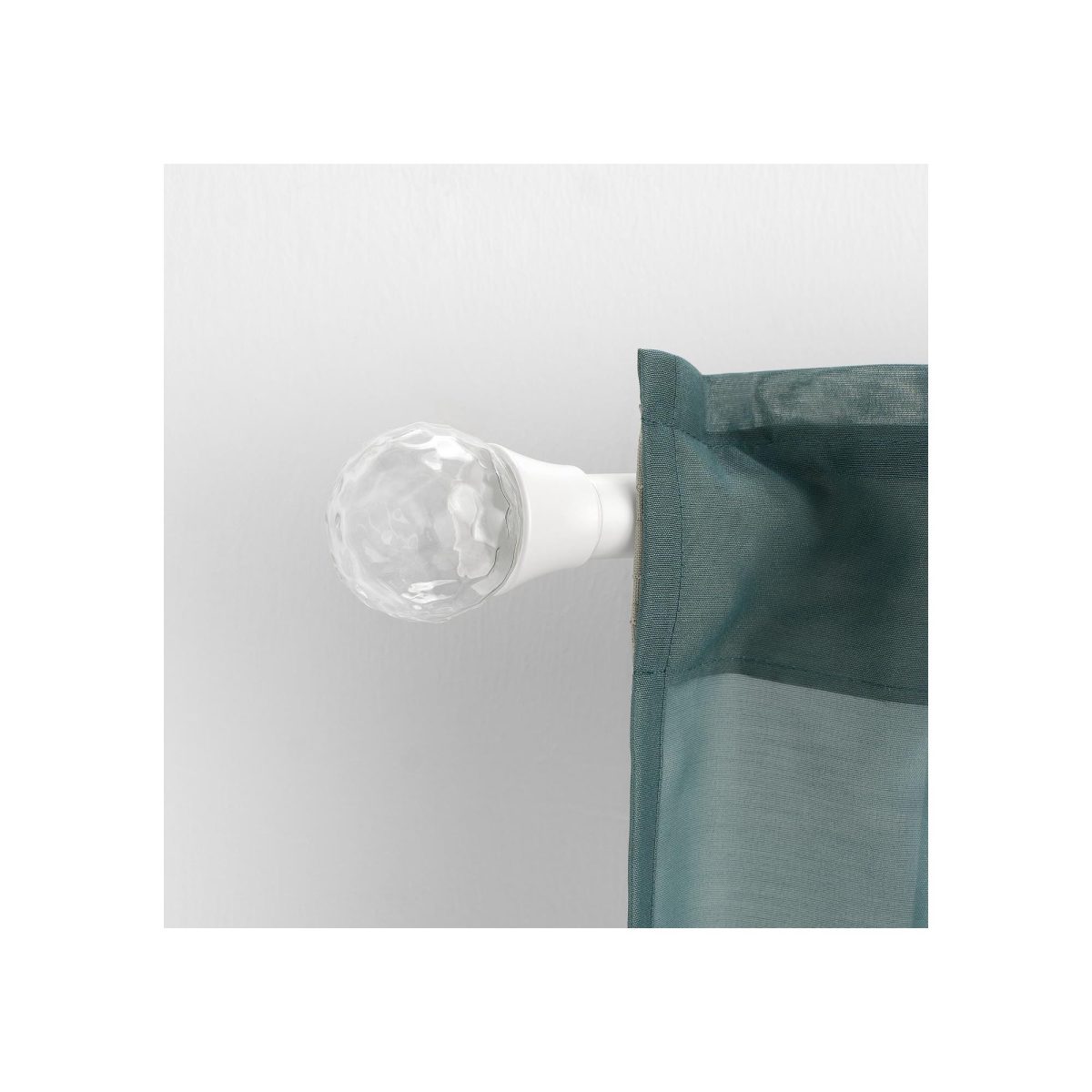 Perde Çubuğu Topuzu, Beyaz-Cam, 8.7 cm, 1 Çift – 4. görsel