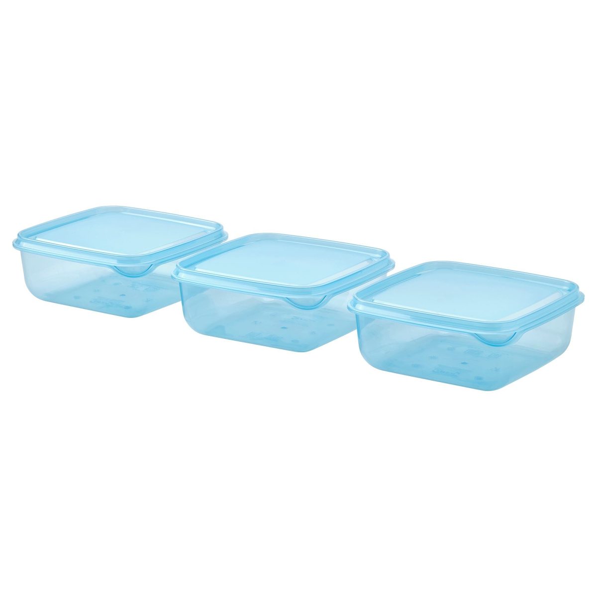 Plastik Saklama Kabı Seti, Mavi, 0,6 lt, 3 Parça