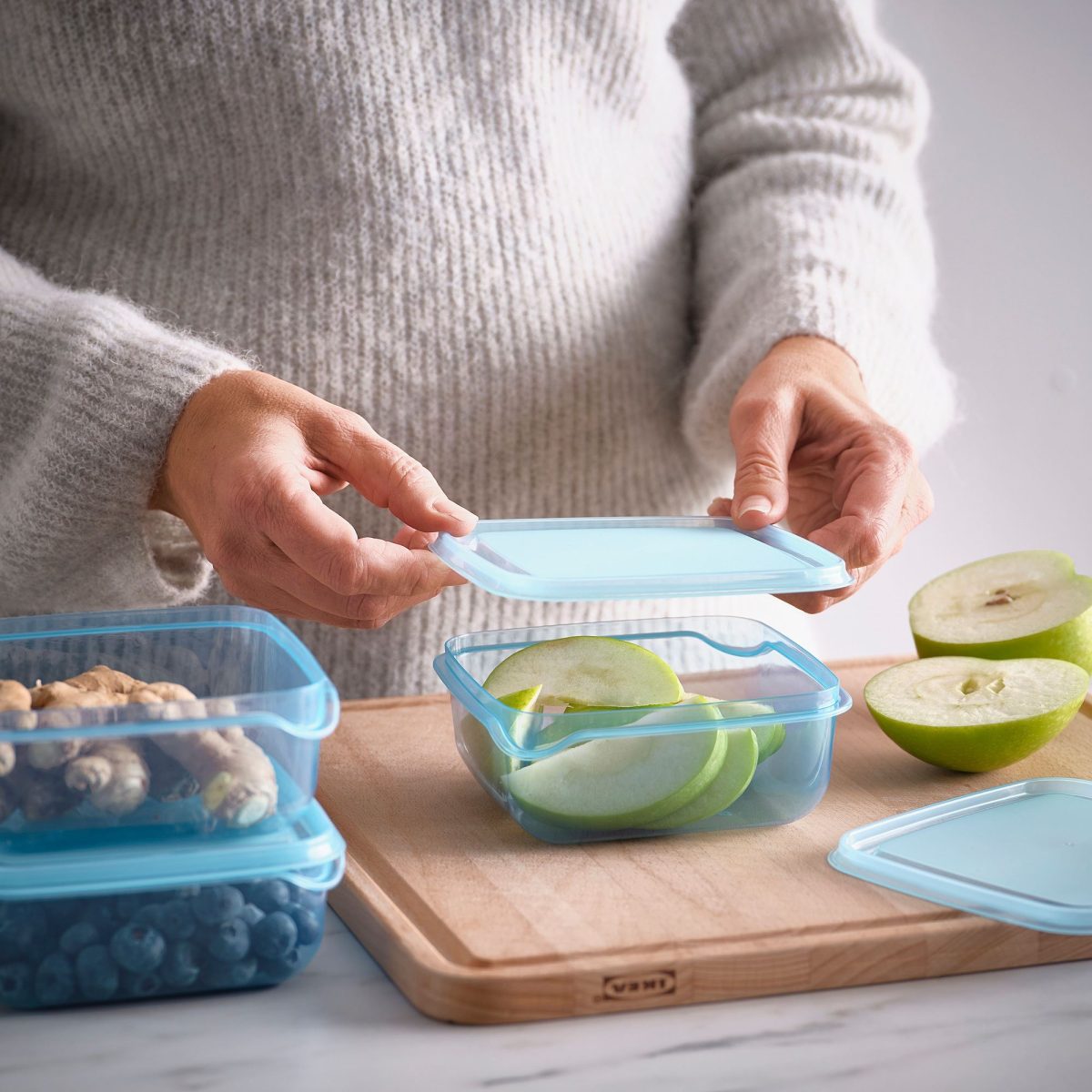 Plastik Saklama Kabı Seti, Mavi, 0,6 lt, 3 Parça – 2. görsel