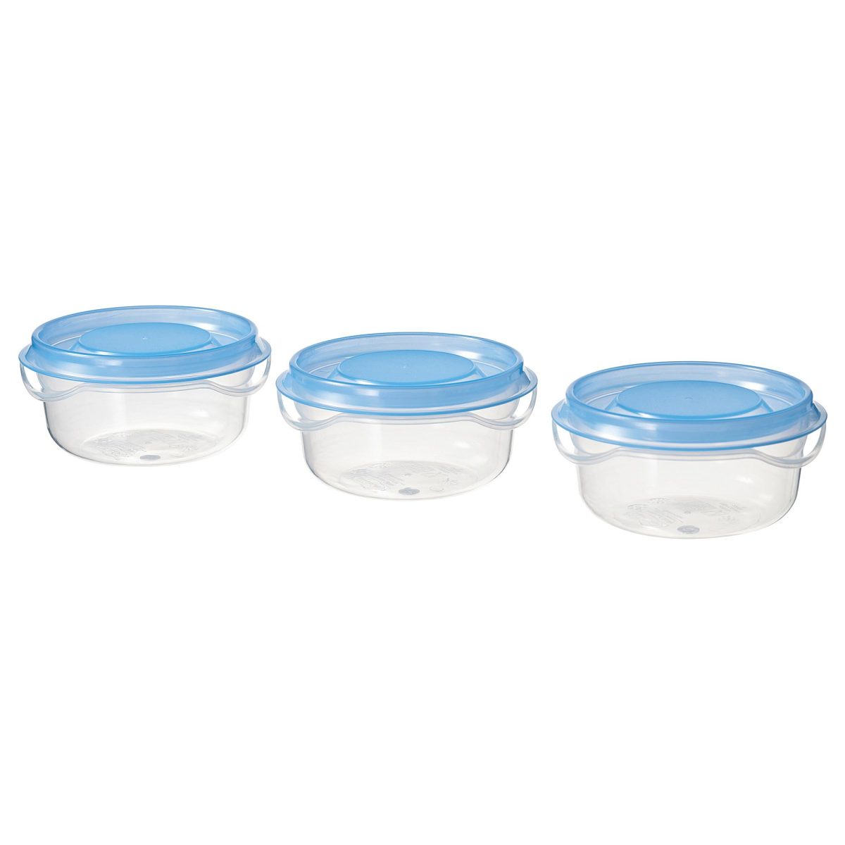 Plastik Saklama Kabı Seti, Şeffaf-Mavi, 70 ml, 3 Parça