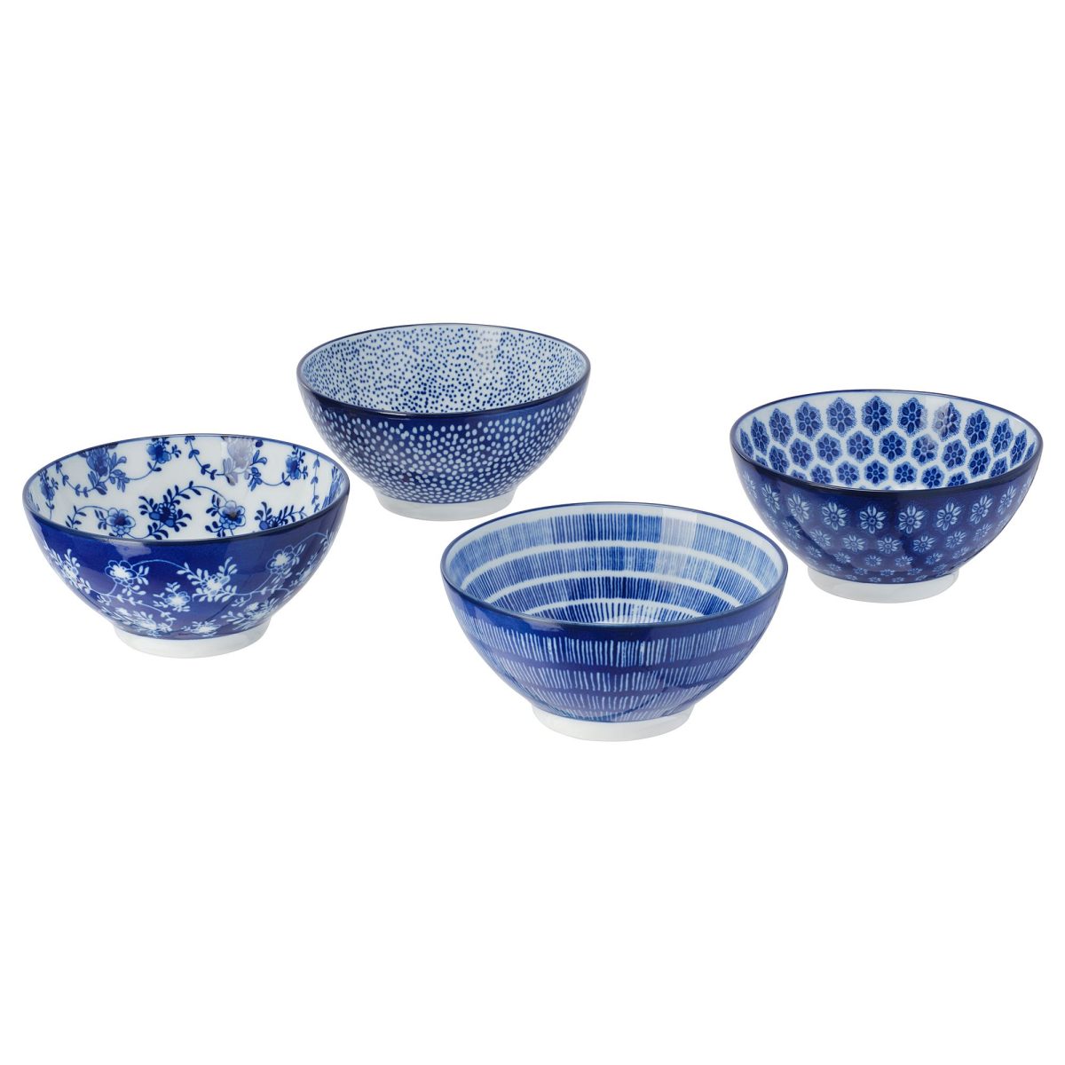Kase Seti, Mavi-Beyaz, 12 cm, 4 adet
