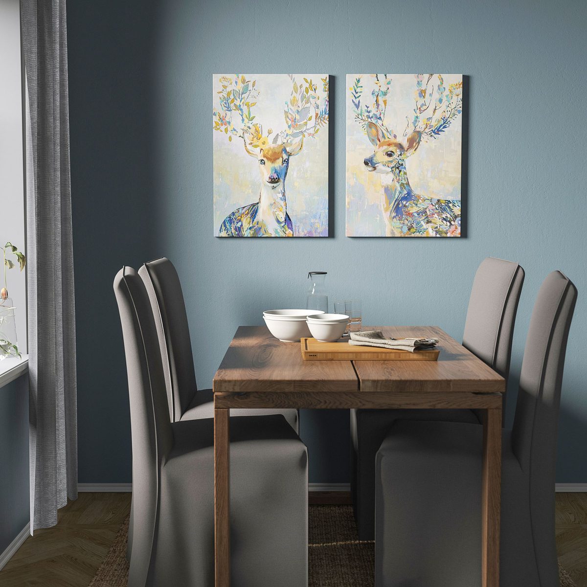 Resim, Çok Renkli, 50x70 cm, 2 adet, Renkli Geyik – 2. görsel