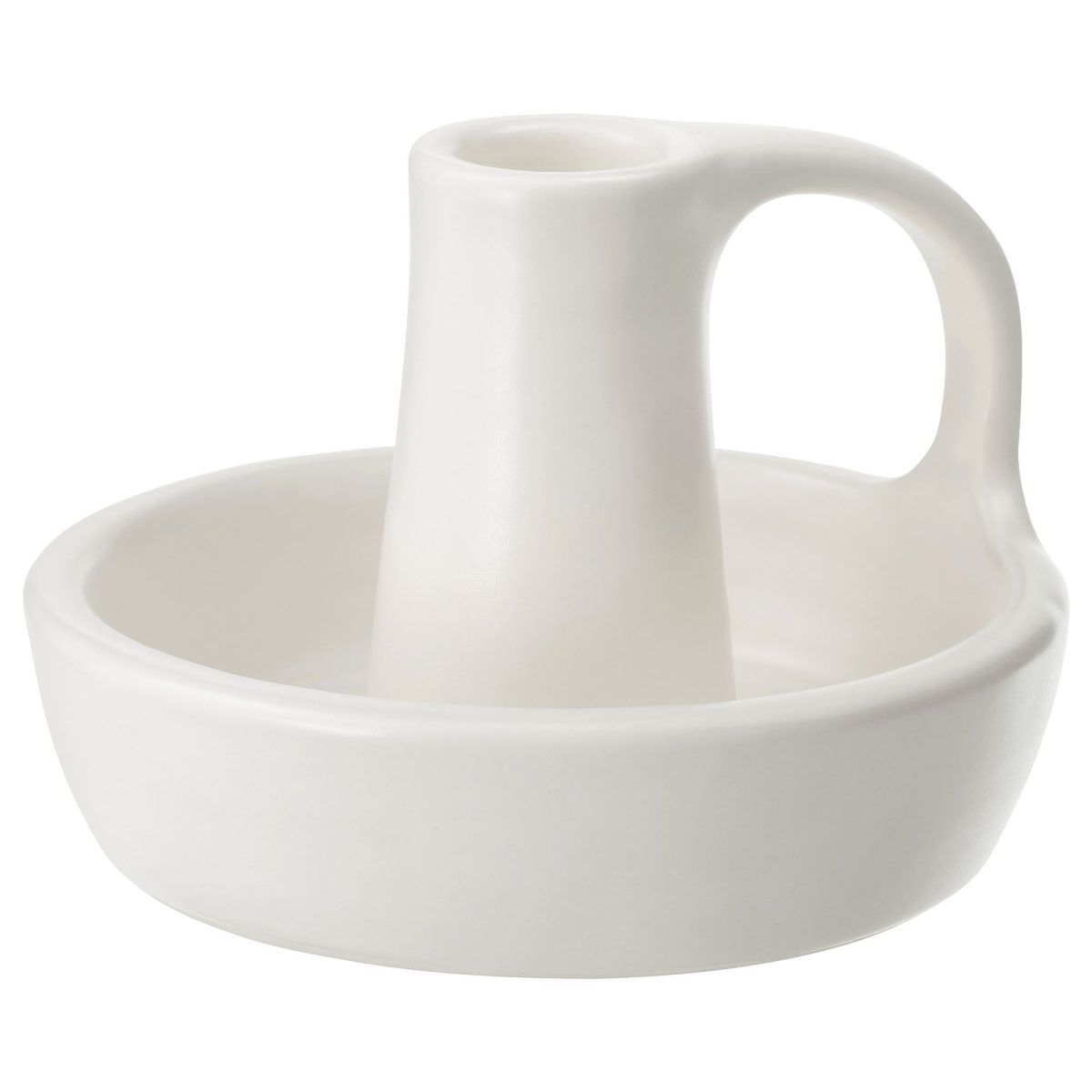 Şamdan, Beyaz, 8 cm, Seramik