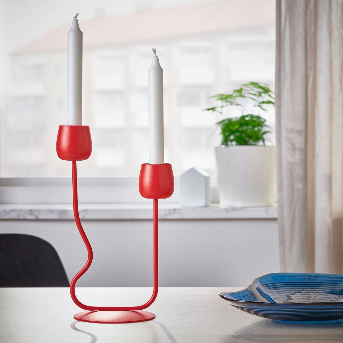 Şamdan/Tealight Mumluk, Parlak Kırmızı, 29 cm – 4. görsel
