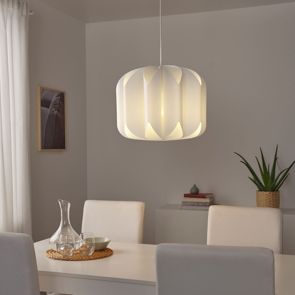 Sarkıt Lamba Abajur Başlığı, Beyaz, 47 cm – 3. görsel