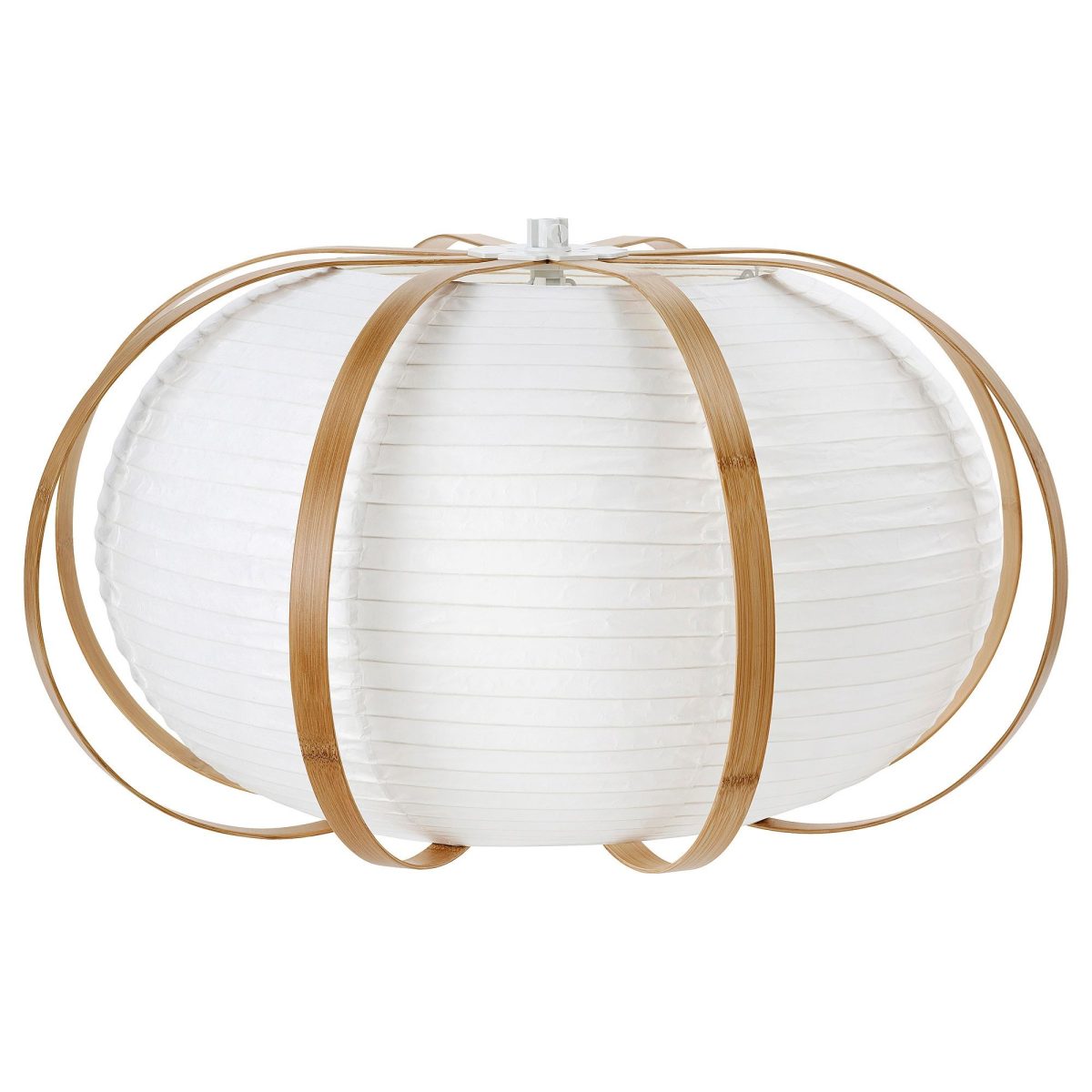Sarkıt Lamba Abajur Başlığı, Beyaz-Bambu, 67 cm
