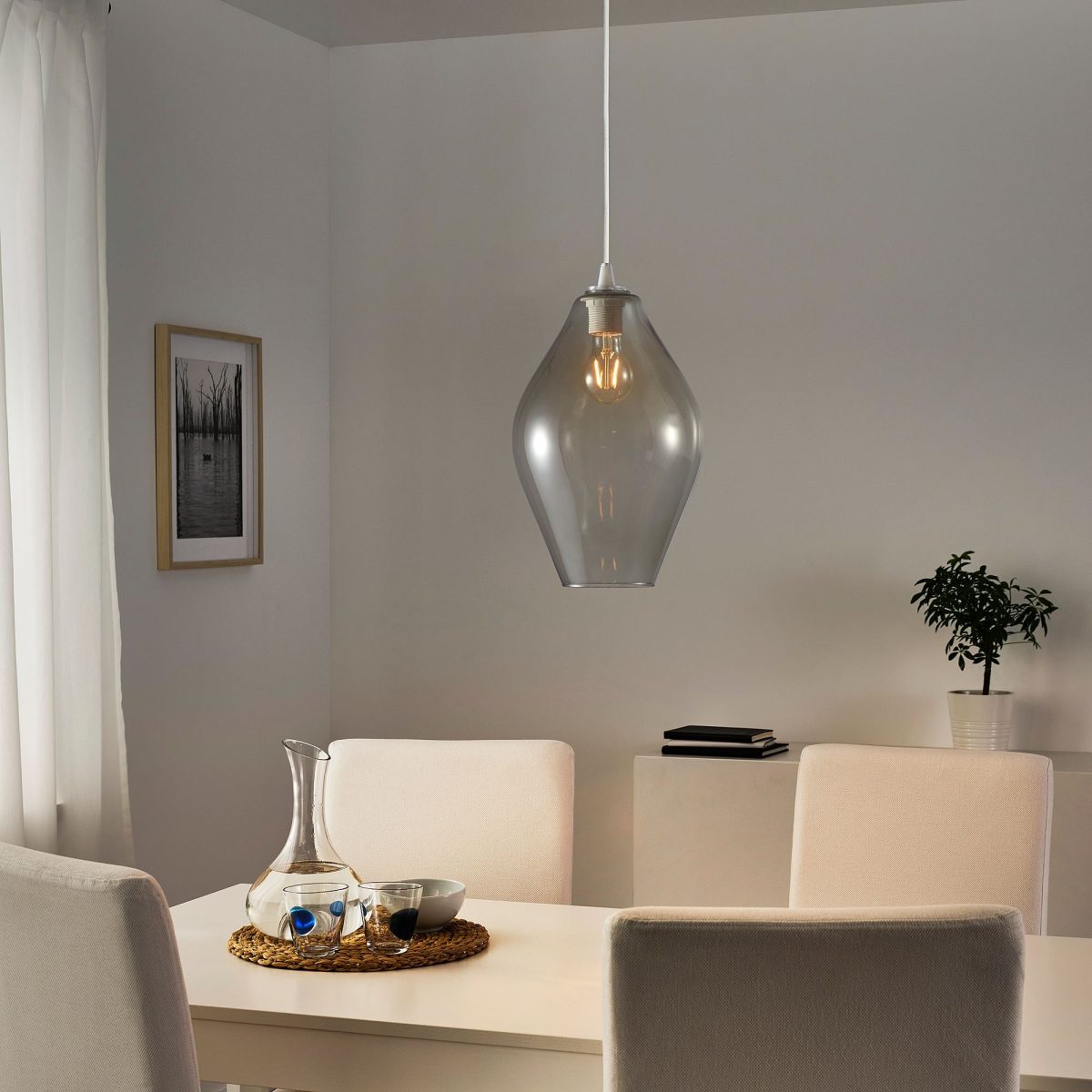 Sarkıt Lamba Abajur Başlığı, Gri, 33 cm – 2. görsel