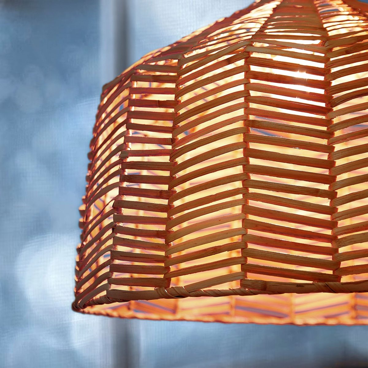 Sarkıt Lamba Abajur Başlığı, Rattan, 45 cm – 3. görsel