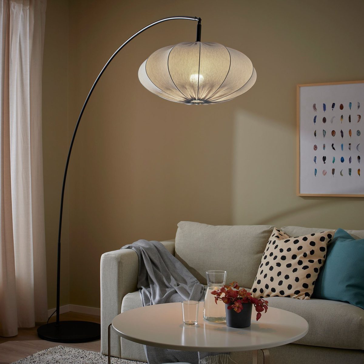 Sarkıt Lamba Abajur Başlığı, Turkuaz, 52 cm – 3. görsel
