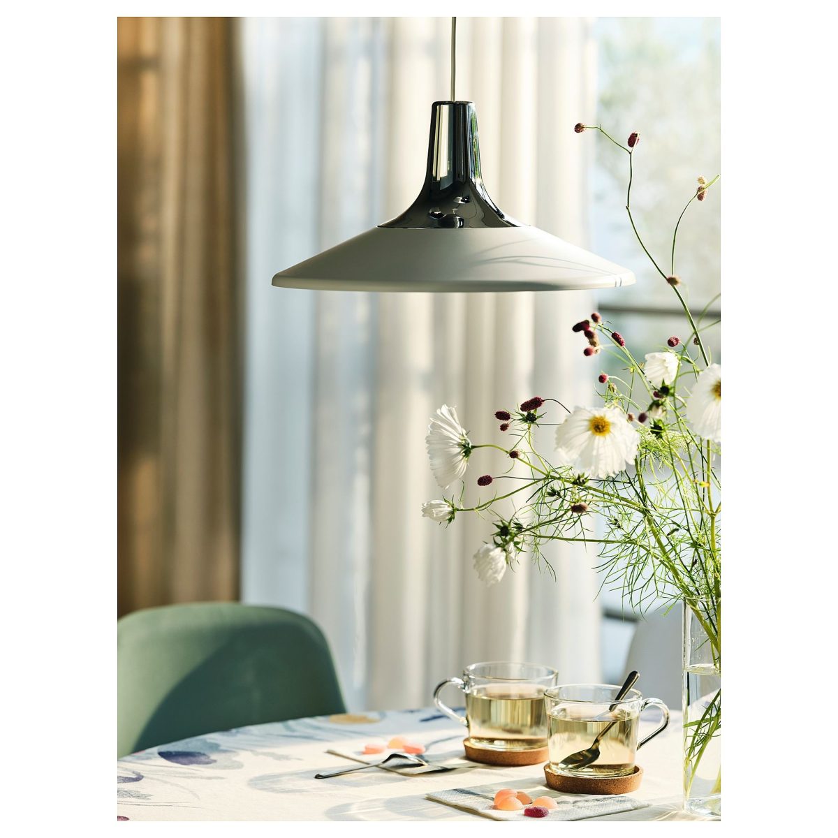 Sarkıt Lamba, Krom Görünümlü-Beyaz, 38 cm – 4. görsel