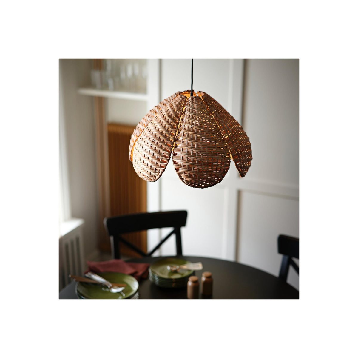 Sarkıt Lamba, Rattan-Siyah, 45 cm – 3. görsel