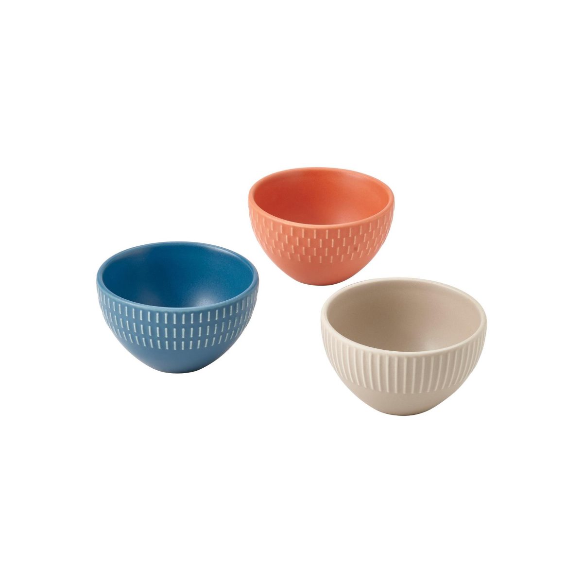 Seramik Kase Seti, Karışık Renkler, 10 cm, 3 adet