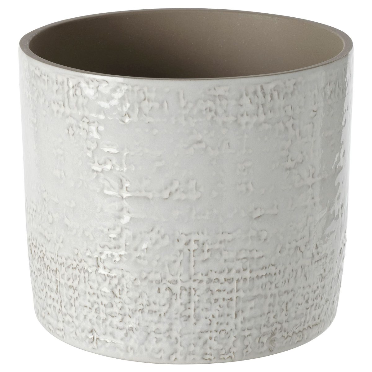 Seramik Saksı, Beyaz, 15 cm