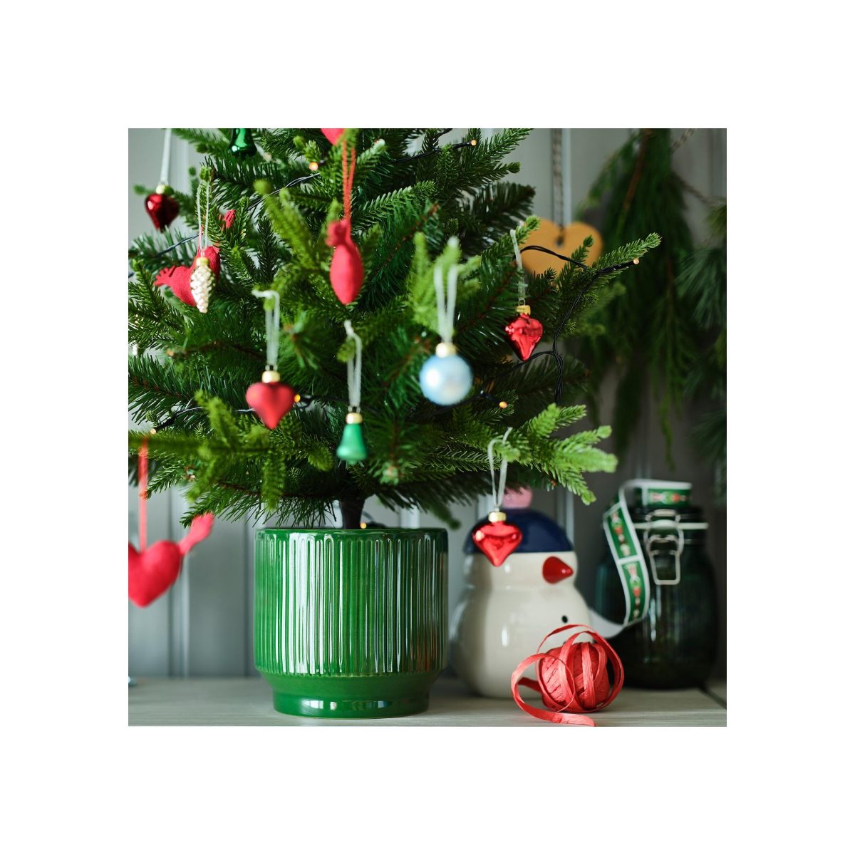 Seramik Saksı, Yeşil, 15 cm, İç-Dış Mekan – 3. görsel