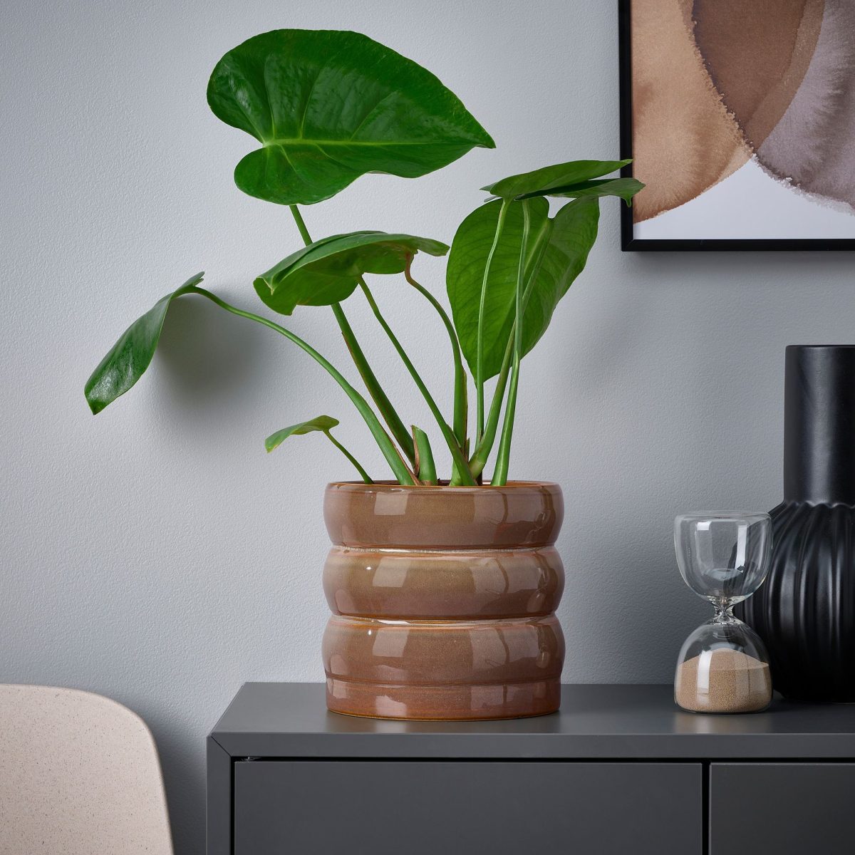Seramik Saksı, Yeşil-Kahverengi, 15 cm – 4. görsel