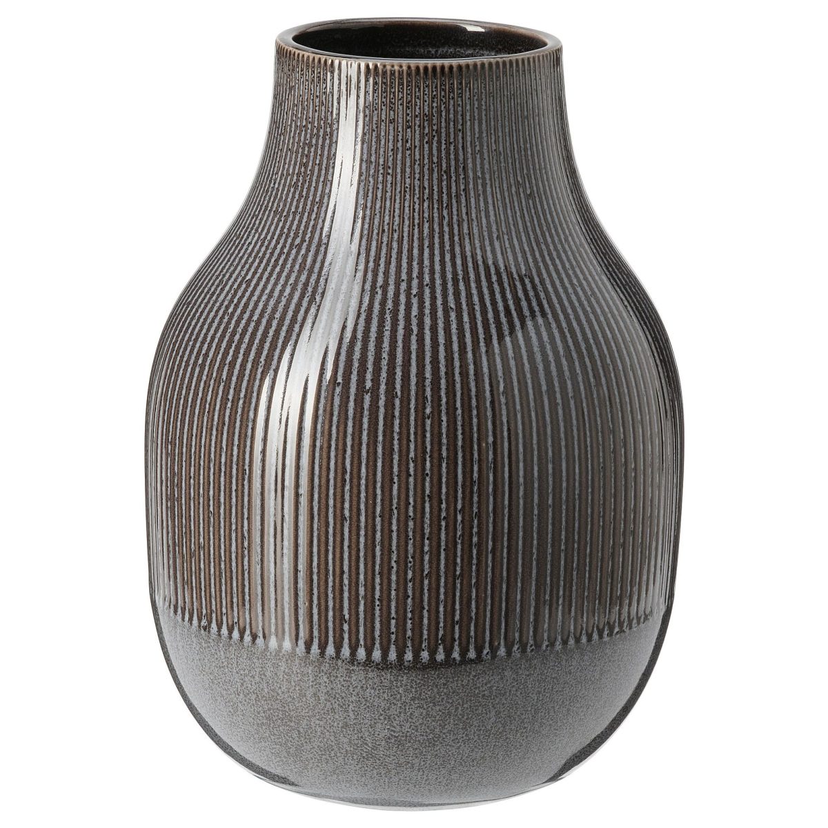Seramik Vazo, Koyu Gri, 21 cm