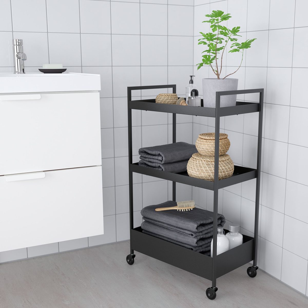 Servis Arabası, Siyah, 50,5x30x83 cm – 3. görsel