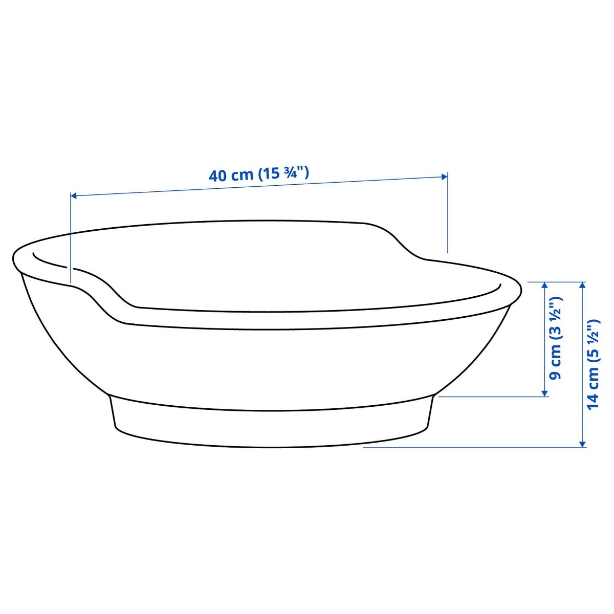 Sifonlu Lavabo, Beyaz, 40x14x9 cm – 3. görsel