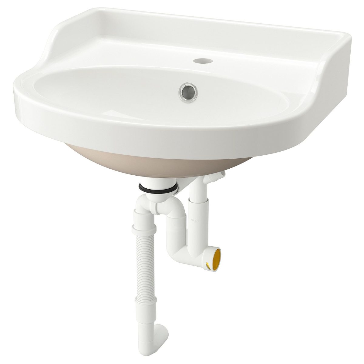 Sifonlu Lavabo, Beyaz, 50x44 cm