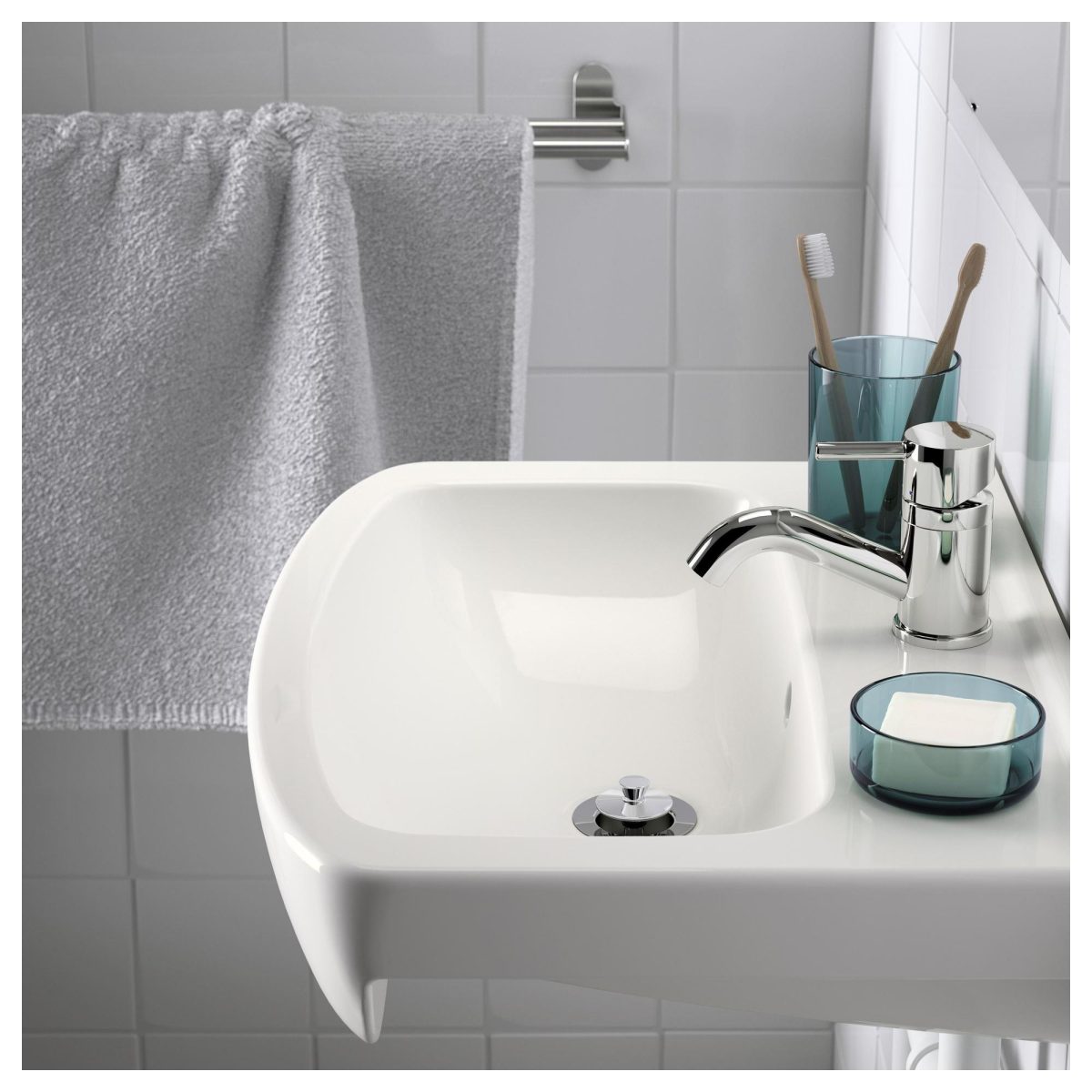 Sifonlu Lavabo, Beyaz, 54x40 cm – 2. görsel