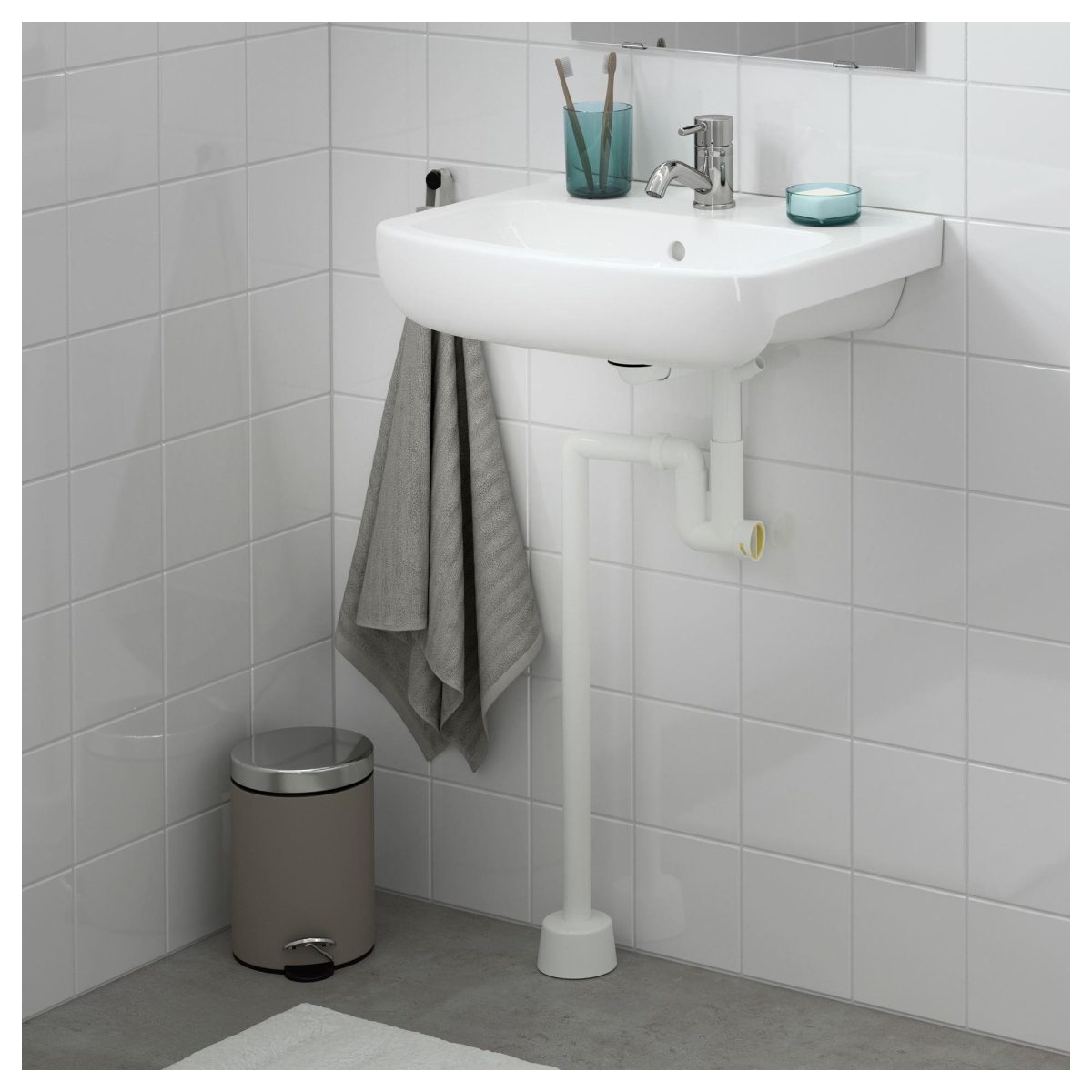 Sifonlu Lavabo, Beyaz, 54x40 cm – 3. görsel