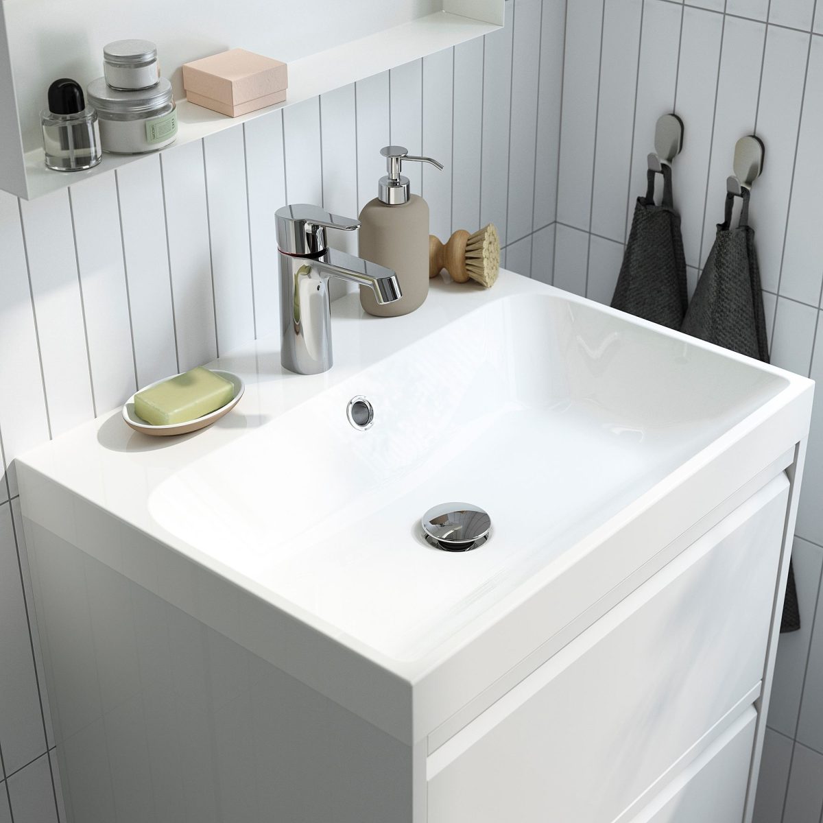 Sifonlu Lavabo, Beyaz, 60x48 cm – 2. görsel