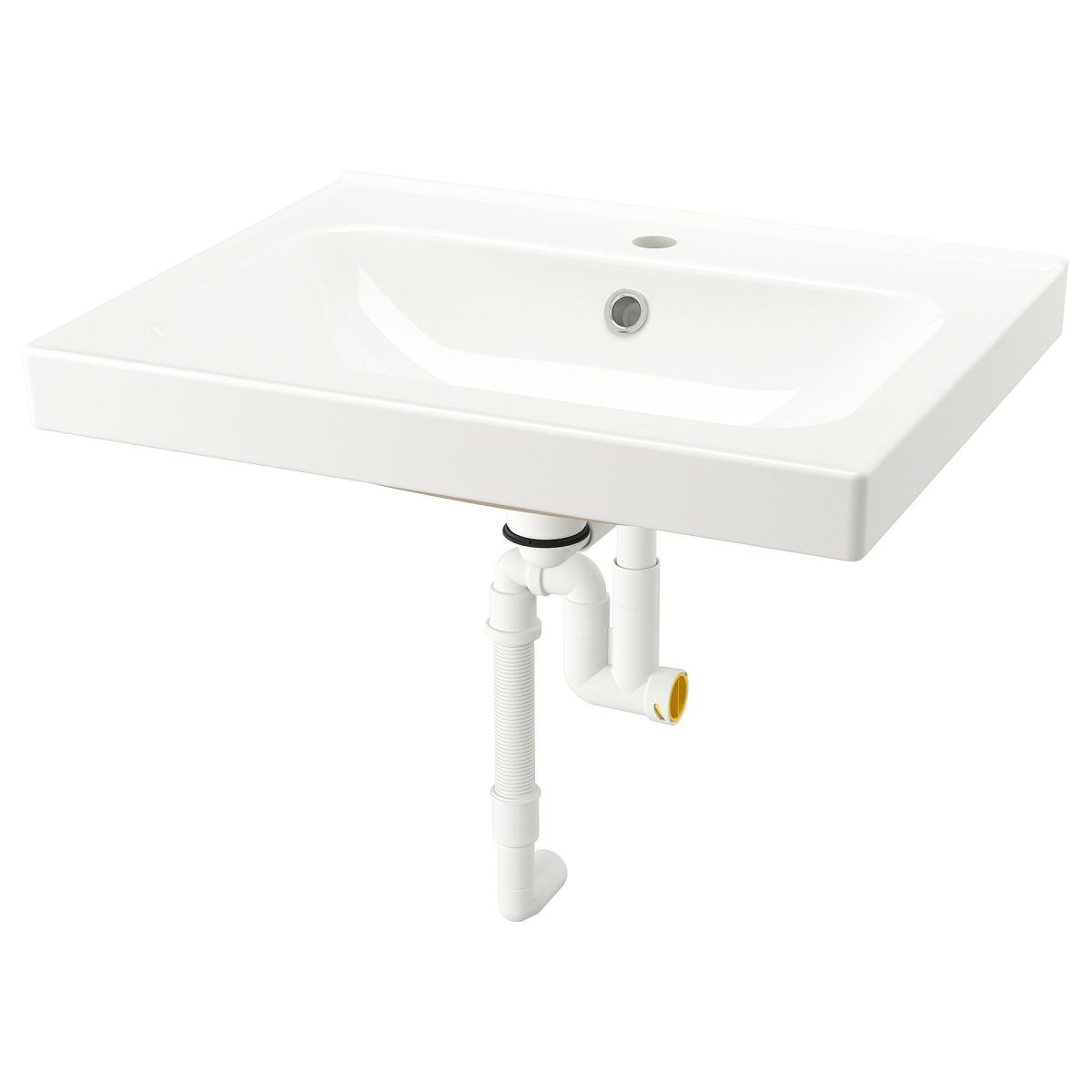 Sifonlu Lavabo, Beyaz, 62x49 cm