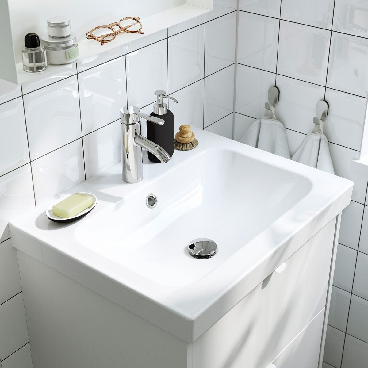 Sifonlu Lavabo, Beyaz, 62x49 cm – 2. görsel
