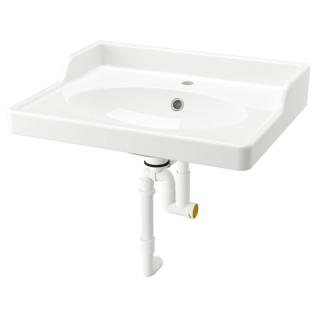 Sifonlu Lavabo, Beyaz, 62x49 cm