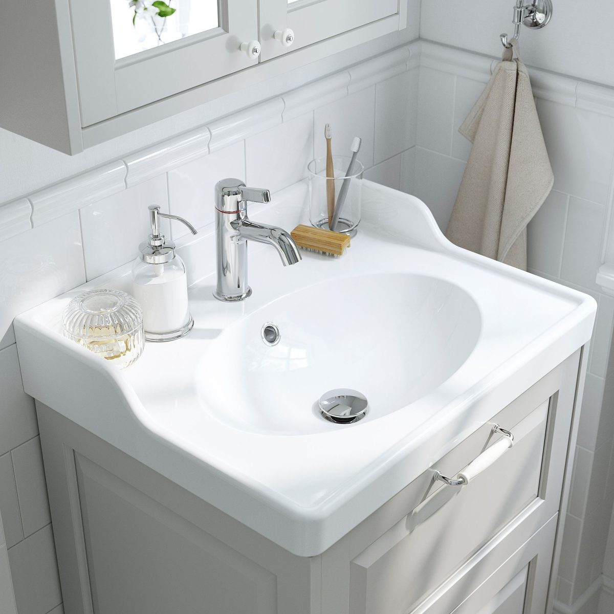 Sifonlu Lavabo, Beyaz, 62x49 cm – 2. görsel