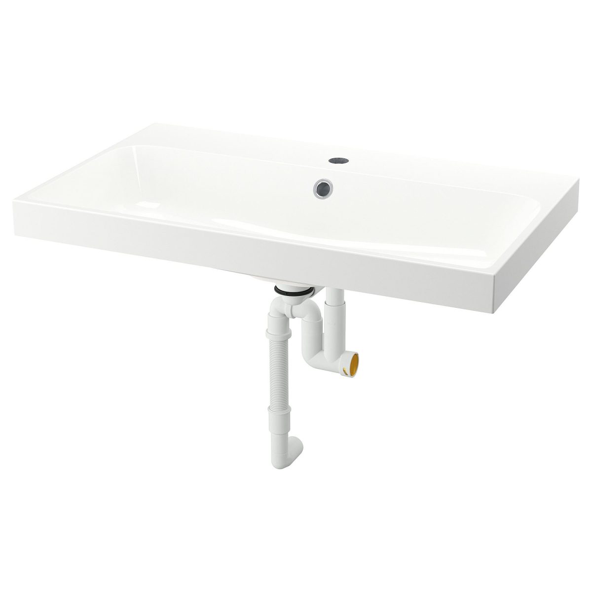 Sifonlu Lavabo, Beyaz, 80x48 cm