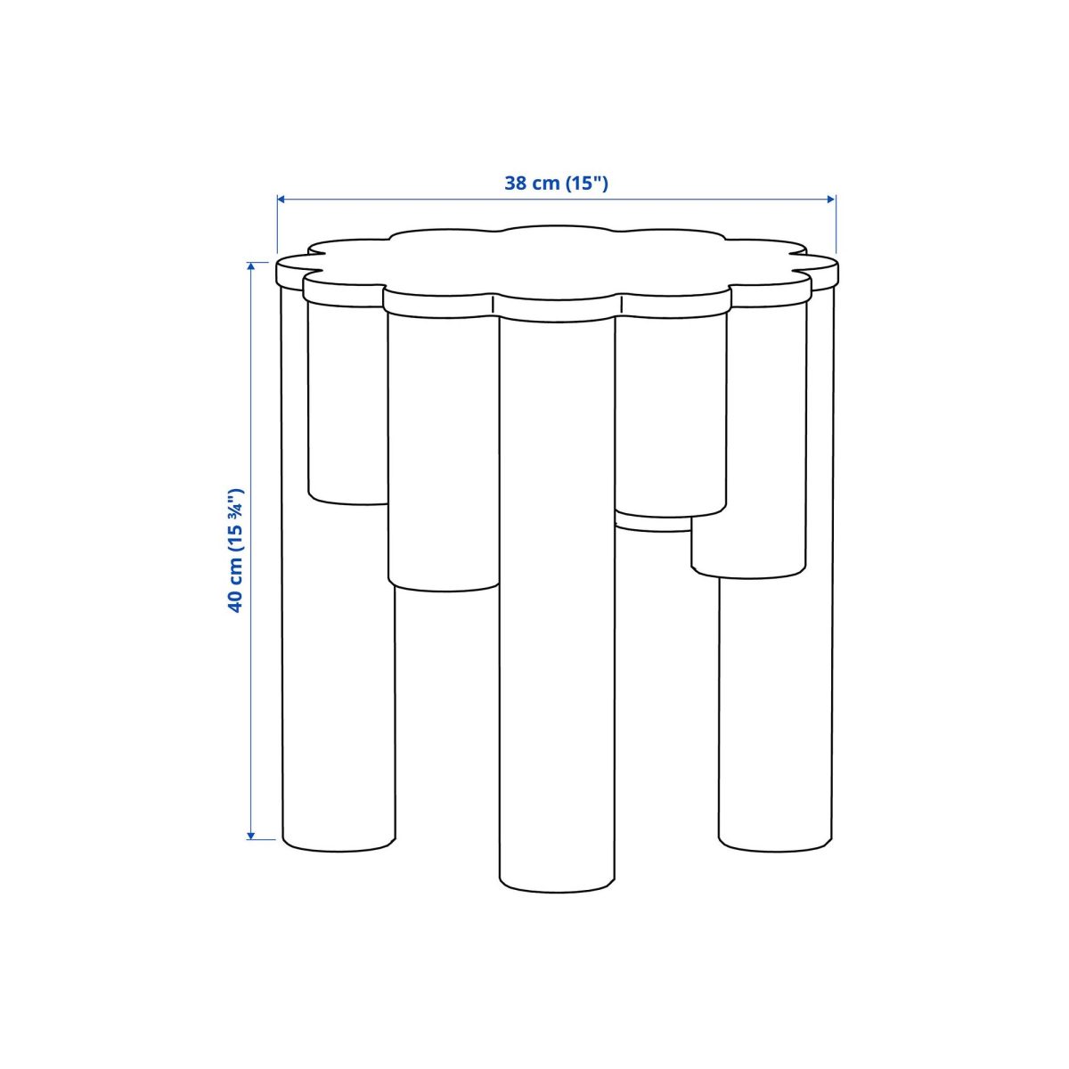 Tabure, Çam, 40 cm – 4. görsel