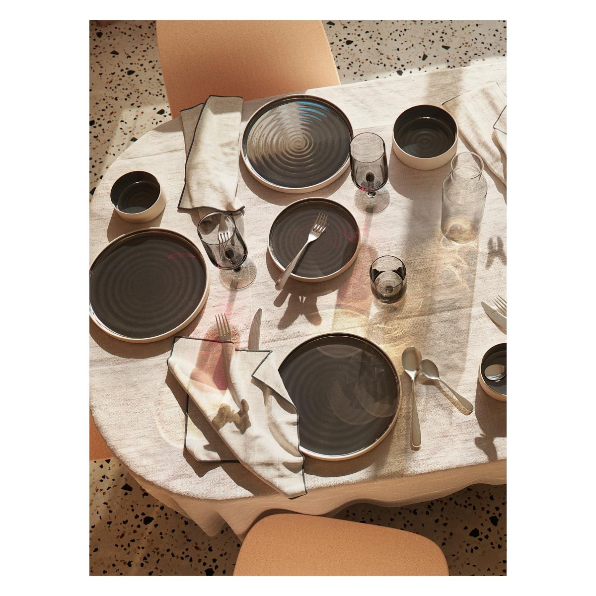 Tatlı Tabağı Seti, Gri, 20 cm, 2 adet – 4. görsel