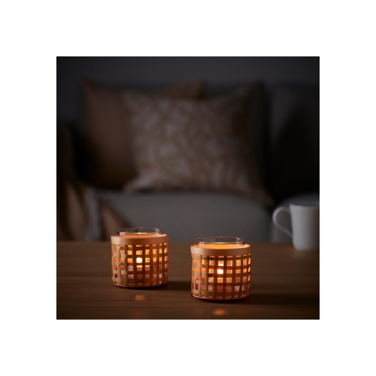 Tealight Mumluk, Bambu, 8 cm – 3. görsel