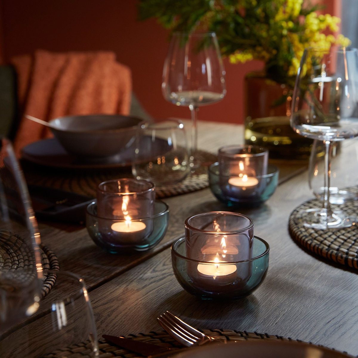 Tealight Mumluk, Mavi-Lila, 2 adet – 2. görsel