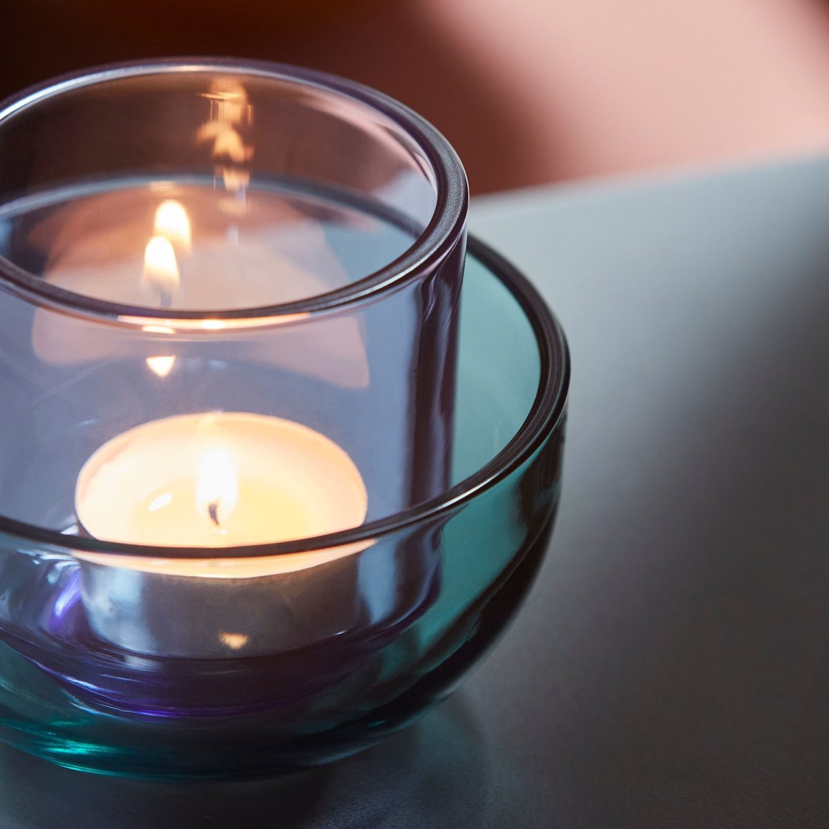 Tealight Mumluk, Mavi-Lila, 2 adet – 3. görsel