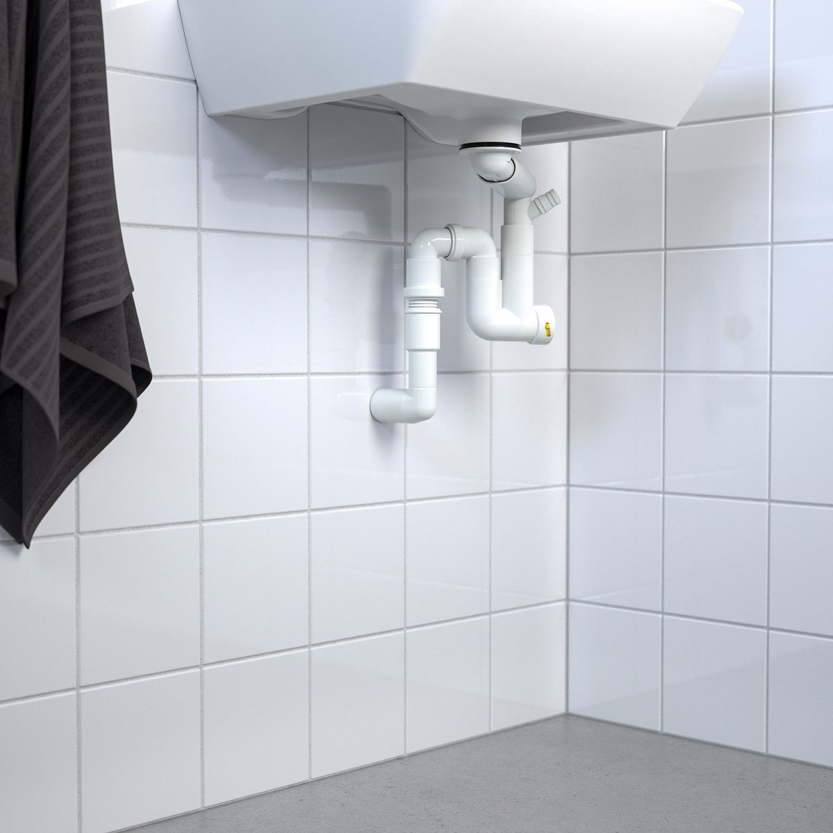 Tek Hazneli Lavabo Sifonu, Beyaz – 2. görsel