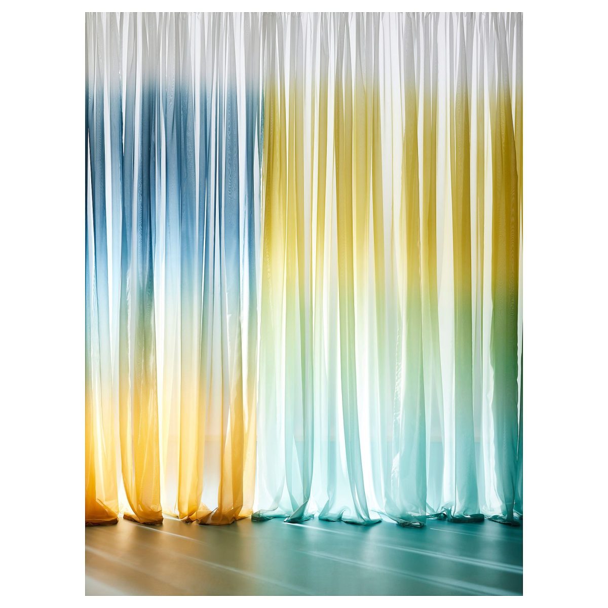 Tül Perde, Bej-Mavi, 300x300 cm, Şeffaf Kumaş, Polyester – 4. görsel