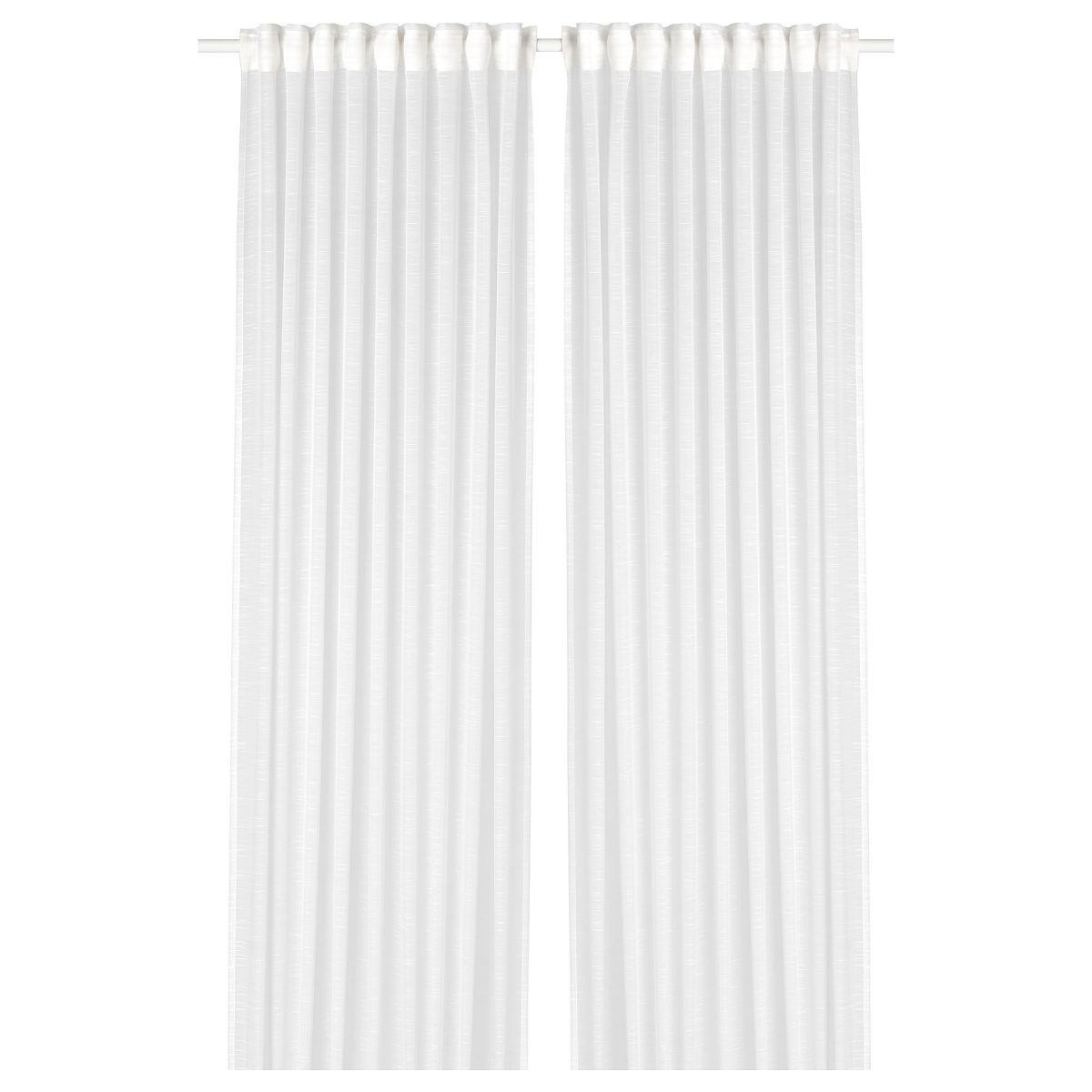 Tül Perde/2 Kanat, Beyaz, 145x300 cm, Şeffaf Kumaş, Polyester