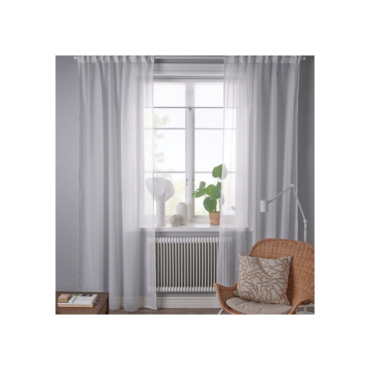 Tül Perde/2 Kanat, Beyaz, 145x300 cm, Şeffaf Kumaş, Polyester – 4. görsel
