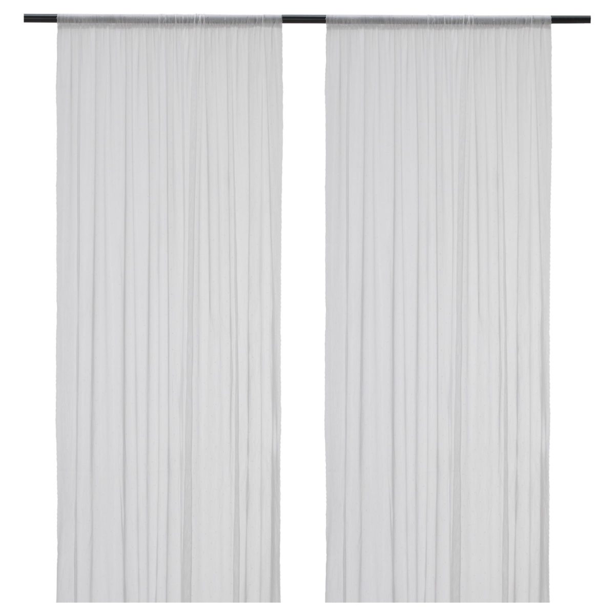 Tül Perde/2 Kanat, Beyaz, 145x300 cm, Şeffaf Kumaş, Polyester