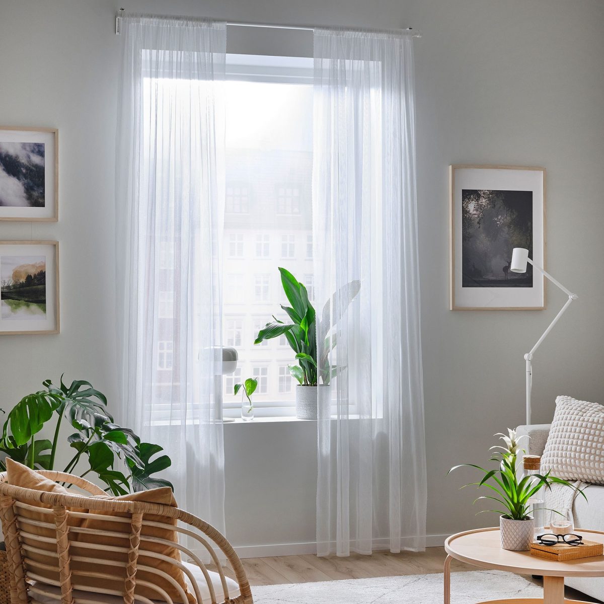 Tül Perde/2 Kanat, Beyaz, 145x300 cm, Şeffaf Kumaş, Polyester – 2. görsel