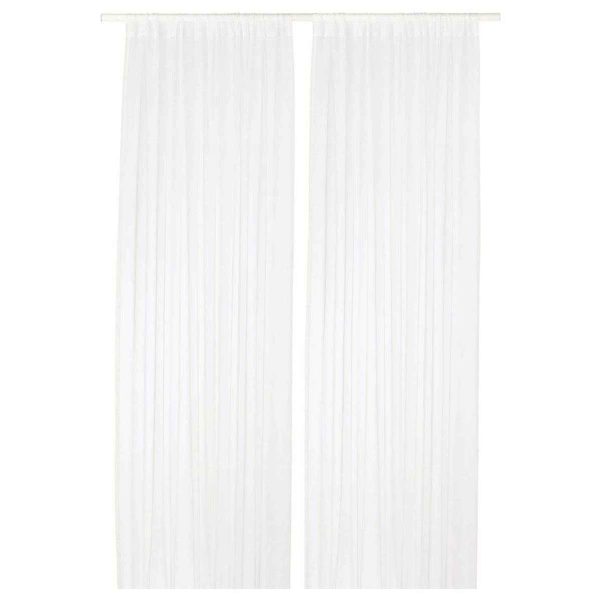 Tül Perde/2 Kanat, Beyaz, 145x300 cm, Şeffaf Kumaş, Polyester