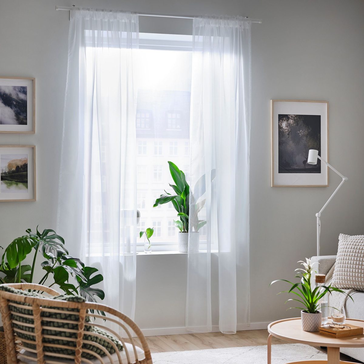 Tül Perde/2 Kanat, Beyaz, 145x300 cm, Şeffaf Kumaş, Polyester – 2. görsel
