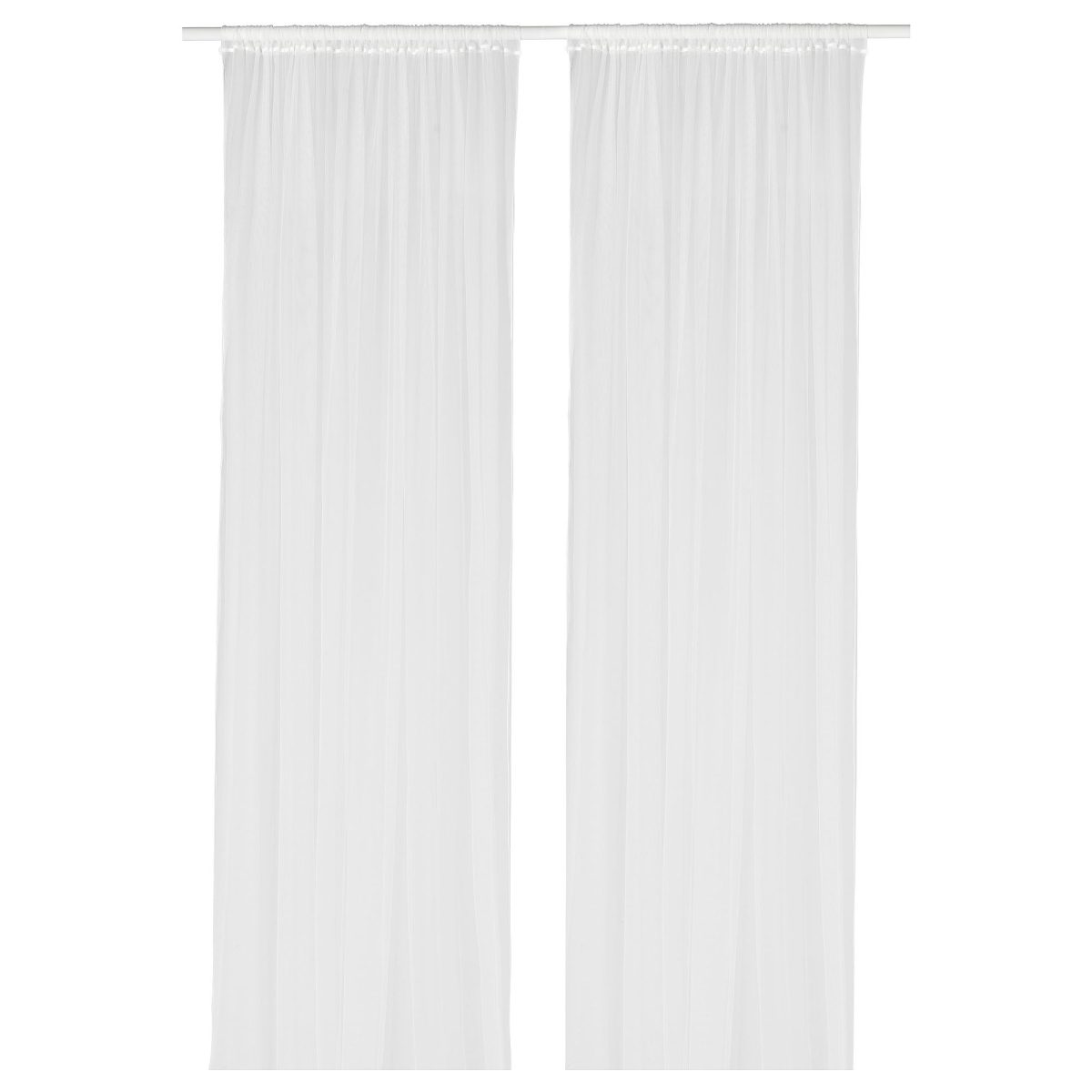 Tül Perde/2 Kanat, Beyaz, 280x300 cm, Şeffaf Kumaş, Polyester