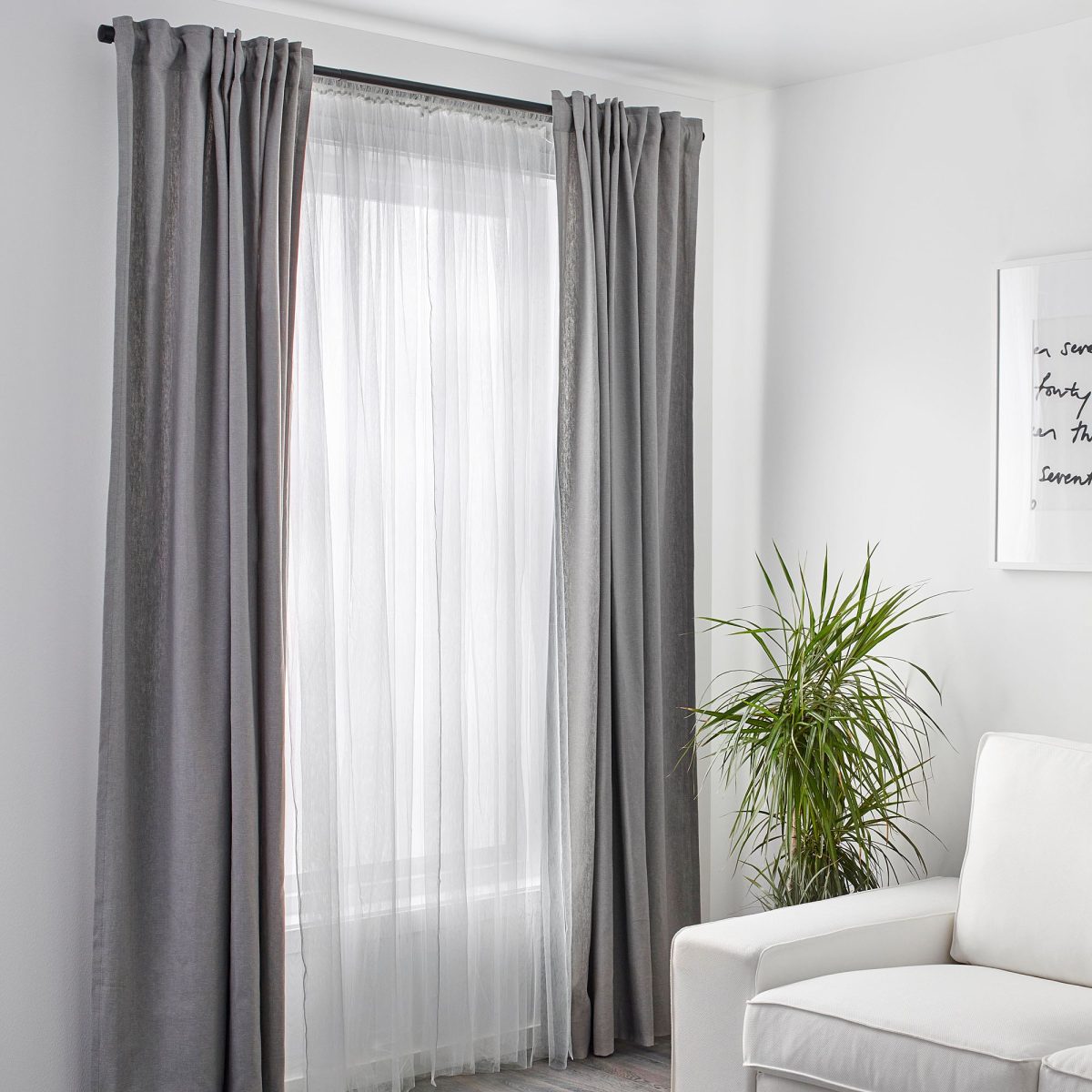 Tül Perde/2 Kanat, Beyaz, 280x300 cm, Şeffaf Kumaş, Polyester – 2. görsel