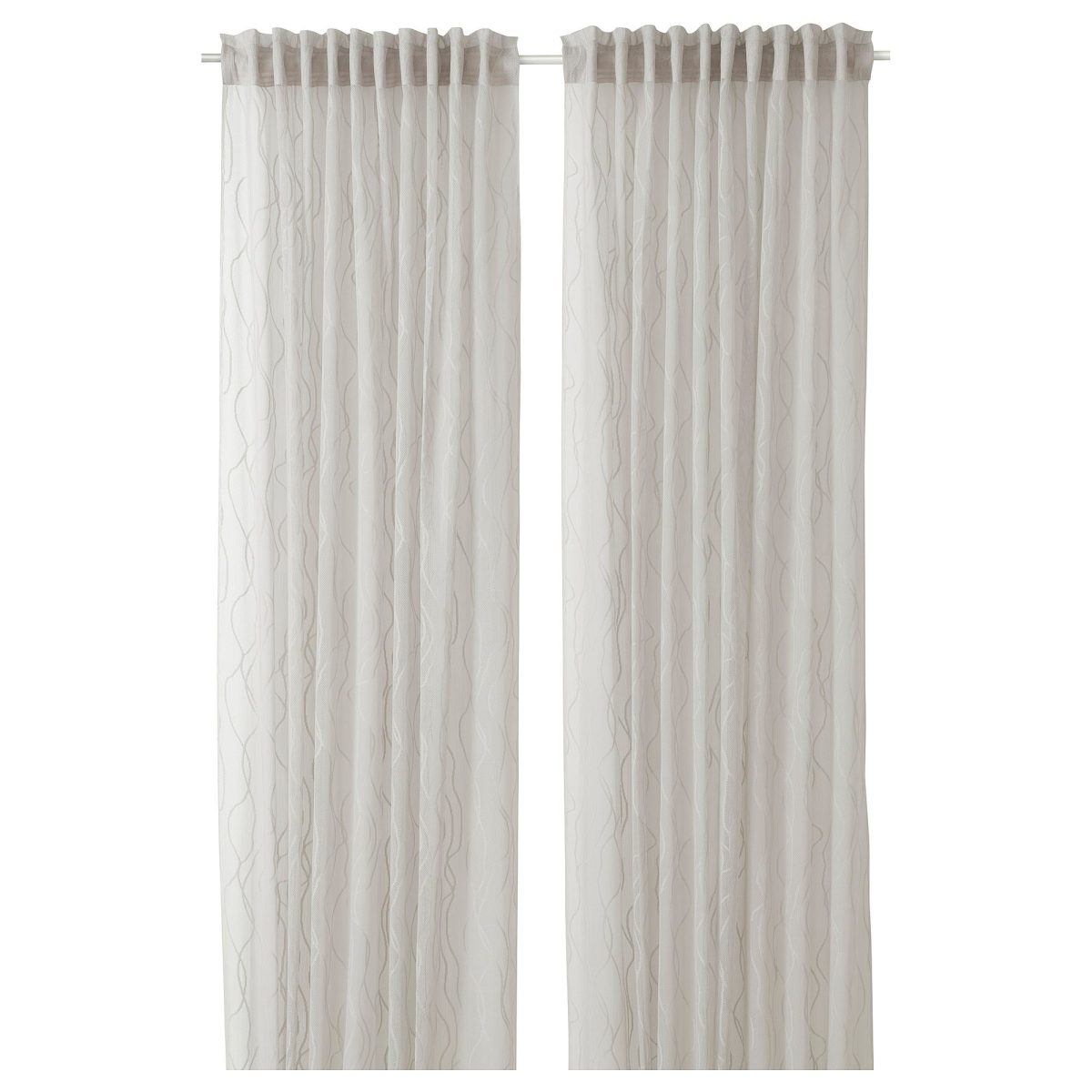 Tül Perde/2 Kanat, Gri, 145x300 cm, Şeffaf Kumaş, Polyester