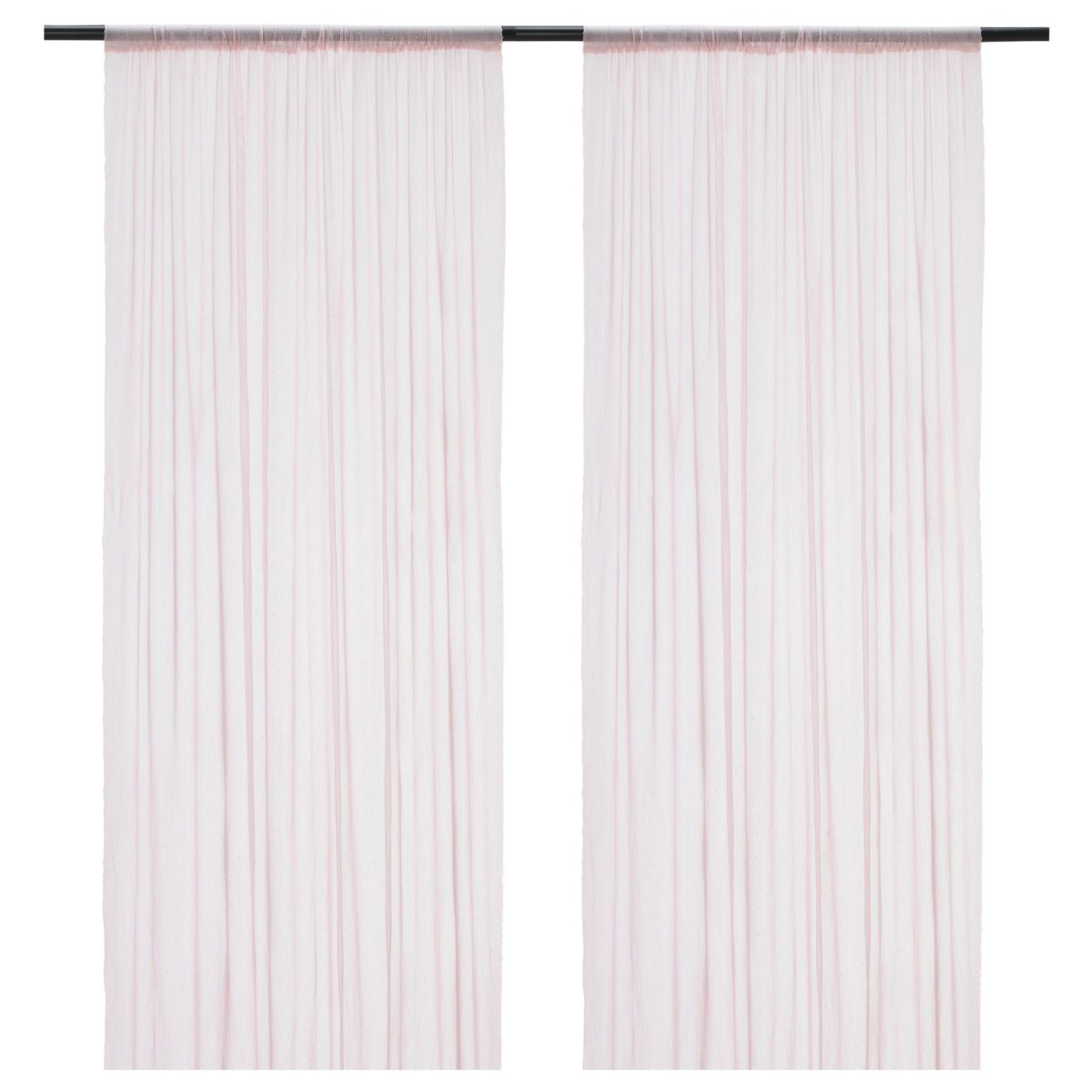 Tül Perde/2 Kanat, Pembe, 145x300 cm, Şeffaf Kumaş, Polyester