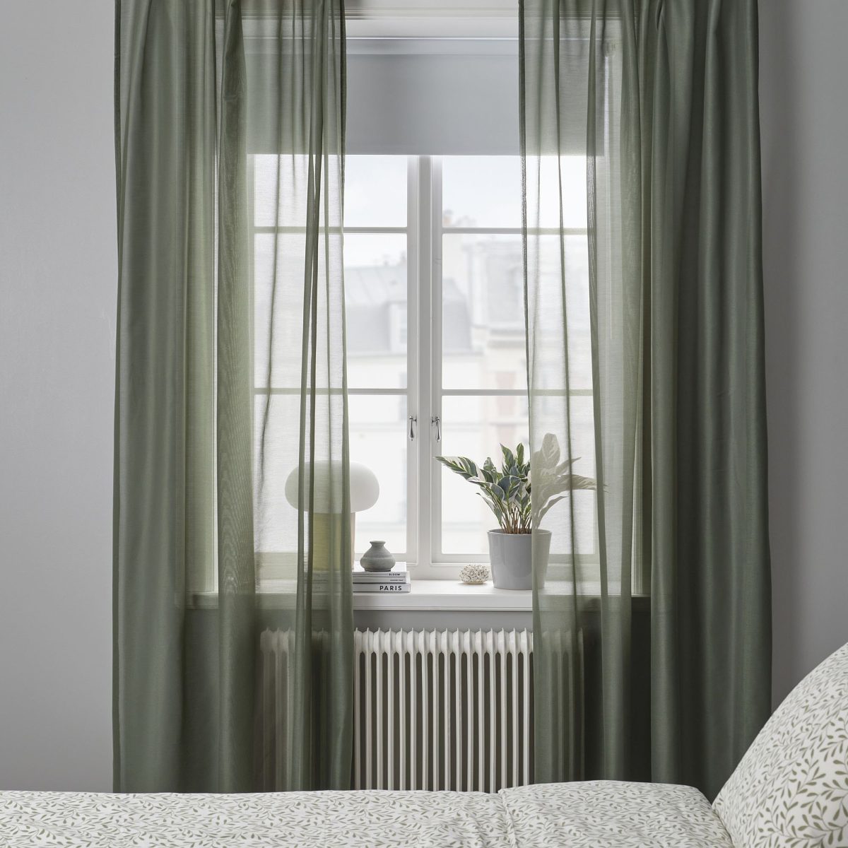Tül Perde/2 Kanat, Yeşil, 145x300 cm, Şeffaf Kumaş, Polyester – 2. görsel