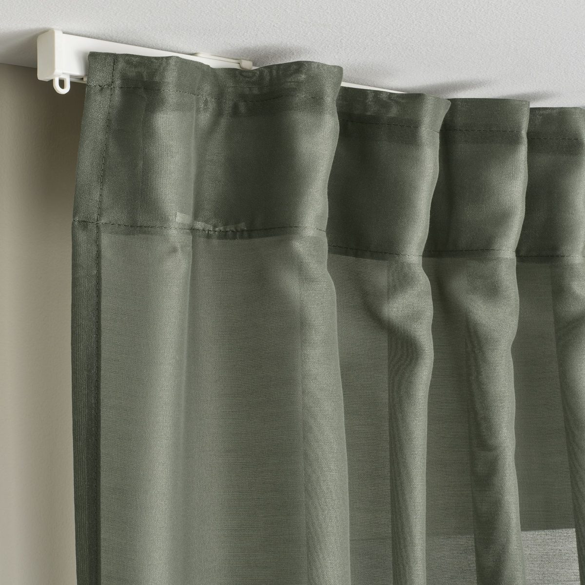 Tül Perde/2 Kanat, Yeşil, 145x300 cm, Şeffaf Kumaş, Polyester – 4. görsel